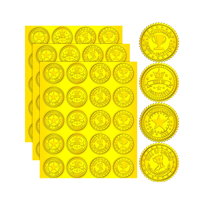 Borda serrilhada do selo da bolacha do pacote do ouro etiquetas metálicas feitas sob encomenda para concessões