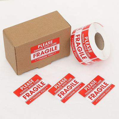 Etiqueta de advertência frágil em PVC para embalagem, manuseio cuidadoso e transporte seguro