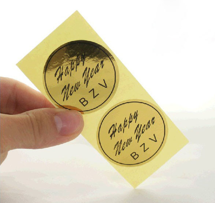 Folha de ouro escovada 24k autocolantes cortados impressão de etiquetas para embalagem logotipo personalizado