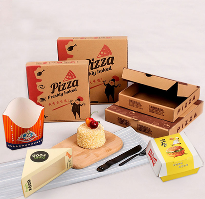 Embalagem de Recipiente de Pizza de Papelão Ondulado Impresso para Takeaway