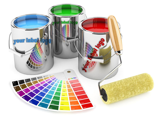 Gelebor impressão personalizada autoadesivo balde de tinta etiquetas de embalagem etiquetas