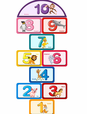 Decalques de vinil removíveis personalizados adesivos número desenho animado animal para decoração de casa