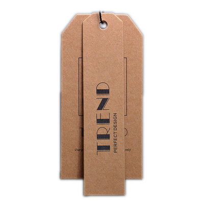 Etiquetas de preço marrom personalizadas de couro kraft para bagagem de marca