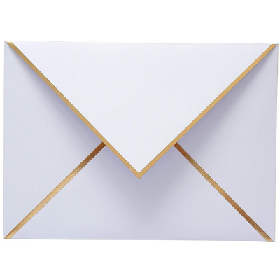 Linha branca feita sob encomenda da borda da folha de ouro de Logo Wedding Invitation Envelope With do projeto
