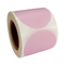 As etiquetas de papel térmicas do círculo redondo autoadesivo do rosa rolam DIY LOGO Design