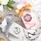Etiquetas de agradecimento de casamento de flores de poliéster OEM Tag de presente para chá de panela