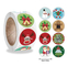 Etiquetas adesivas personalizadas redondas de feliz natal em pvc para caixa de envelope de presente de cartão