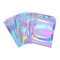 Bolsas de papel holográficas arco-íris personalizadas com fecho ziplock